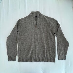 J.Crew Factory Men's XL Grey 1/4 Zip Lambs Wool Sweater
